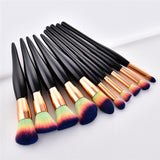 Makeup Brush Kit Soft Synthetic Hair Wooden Handle