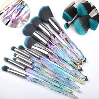 Transparent crystal brush set aluminum handle