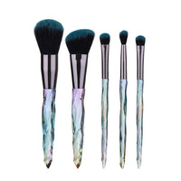 Transparent crystal brush set aluminum handle