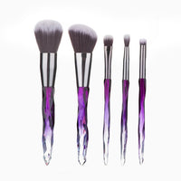 Transparent crystal brush set aluminum handle