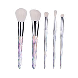 Transparent crystal brush set aluminum handle