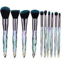 Transparent crystal brush set aluminum handle