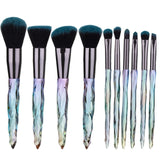 Transparent crystal brush set aluminum handle