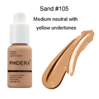 PHOERA Full Coverage Liquid Foundation Mineral Facial Moisturizer